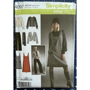 Simplicity Pattern 4097 Misses Miss Petite Blouse Jacket Pants Jumper Scarf 6-14